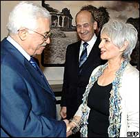 محمود عباس و همسر اهود اولمرت