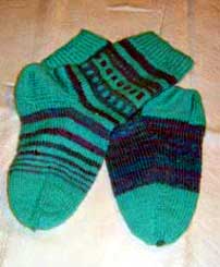 Blue Stiped Knitted Socks