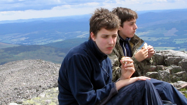 Eluned McHardy sent this photo of Teddy and Gareth enjoying a break at the top of Schiehallion, their first Munro.