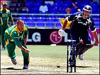 Andrew Hall runs out Paul Hoffmann