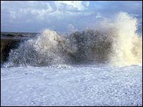 Picture: Waves crash on the shore