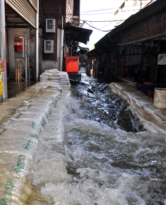 Flooding street in Bangkok