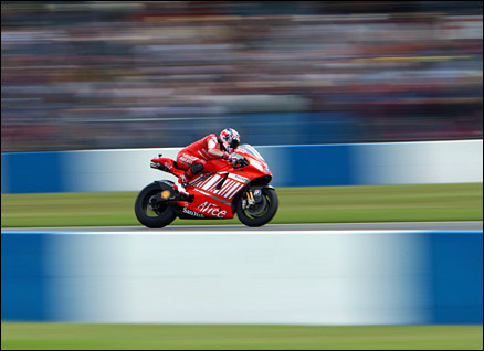 Australia Casey Stoner speeds towards victory at Donington Park 