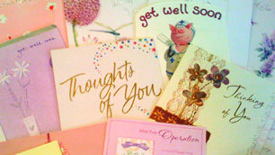 A small selection of some of the many Get Well Soon cards that Lisa received