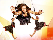 Wendy Hesketh on the trapeze