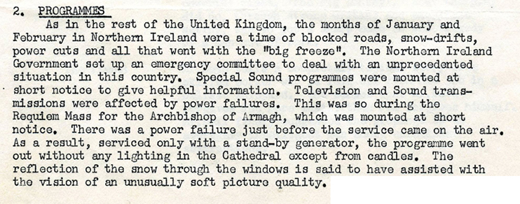 Controller's Report - BBC Northern Ireland Advisory Council Minutes, May 1963