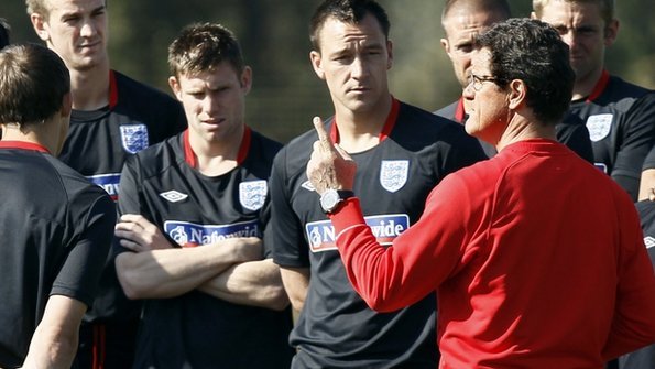 Fabio Capello addresses his England squad