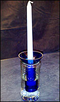 Recycled glass candle holder
