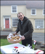 Tom Warmington with food supplies