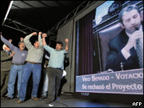 Argentinos comemoram rejeição da proposta do governo pelo Senado