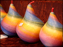 Rainbow candles
