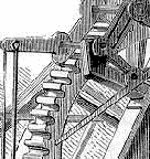 Illustration showing the turning cogs and bevel gears of a machine