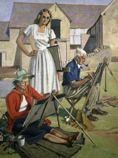 Self Portrait with the Artist's Parents by Veronica Burleigh