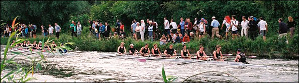 Downing College in action in bumps in 2002