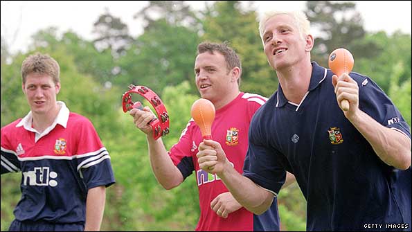 Ronan O'Gara, Rob Henderson and Will Greenwood play their parts in the Lions 'orchestra' before the 2001 Lions tour