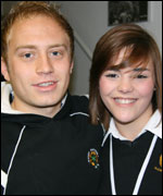 Odette with rugby player Matthew Sutton