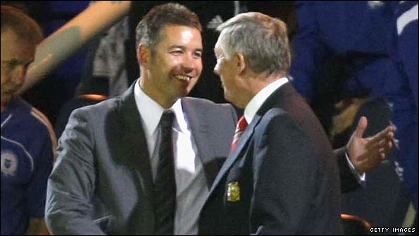 Darren Ferguson (left) and father Sir Alex