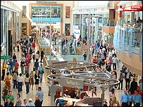 Shoppers explore Chapelfield on its opening day. 
