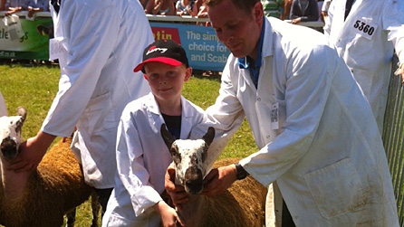 Members of the James family with their champion sheep