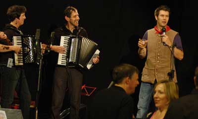 Calling a dance at the Gwyl Ifan