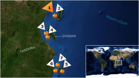 Dive map - Indian Ocean- coastal waters - Site 1