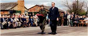 Wreath laying at the Eden Camp Reunion 2001