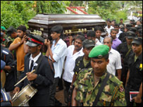 Funeral of Roshen Chanaka, an employee of Katunayaka Free Trade Zone (FTZ