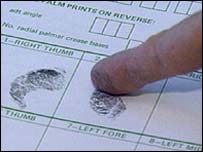 انگلیوں کے نشانات بطور ریکارڈ رکھے جاتے ہیں
