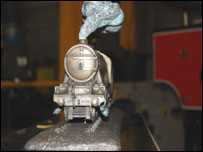 Bronze sculpture of the Flying Scotsman.