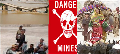 کوچيان، سيلاب او د ماينونو خطر