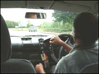 Bên trong xe Taxi ở Milton Keynes