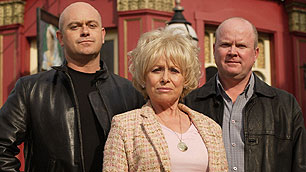Peggy with sons, Grant and Phil Mitchell
