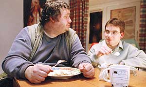 Mark Benton and Paul Henshall in I'm With Stupid