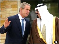 Bush recebeu o príncipe saudita Abdullah em seu rancho em abril