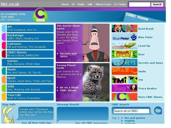 CBBC website in 2005