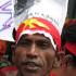 Burmese Protester outside the embassy.