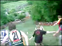 Image from the cheese rolling headcam