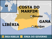 Mapa da Costa do Marfim