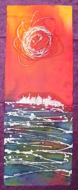 textile sky and water