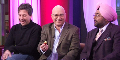 John Torode and Gregg Wallace in the studio