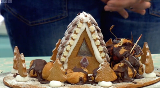 Holly's hidden gingerbread house.