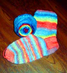 Single Rainbow Striped Multi-coloured Sock