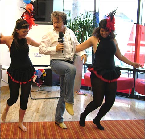 Bob Brolly tries Can Can dancing