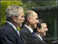 بوش، نخست وزیر اسلونی، رئیس اتحادیه اروپا