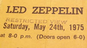 Led Zeppelin ticket stub|70|Pete Whyte, Southport, Merseyside 