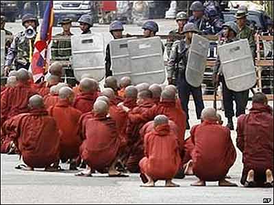 Burmese monks barred by military