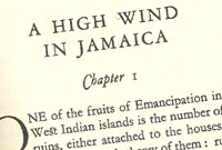 Tudalen gyntaf 'A High Wind in Jamaica'