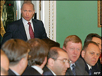 پوتین در دیدار با صاحبان صنایع