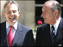 Tony Blair a Jacques Chirac