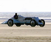 Owen Wyn Owen taking BABS for a drive along Pendine Sands